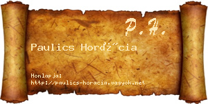Paulics Horácia névjegykártya